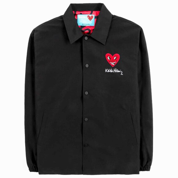 Shoe Palace x Keith Haring Pyramid Coach Mens Lifestyle Black Red Jacket 2XL - Picture 5 of 13